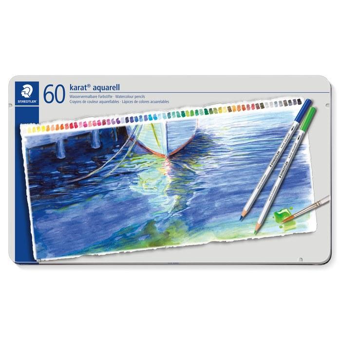 Цветные карандаши Staedtler, 60 шт., Акварельные карандаши Karato Aquarell 125 M60
