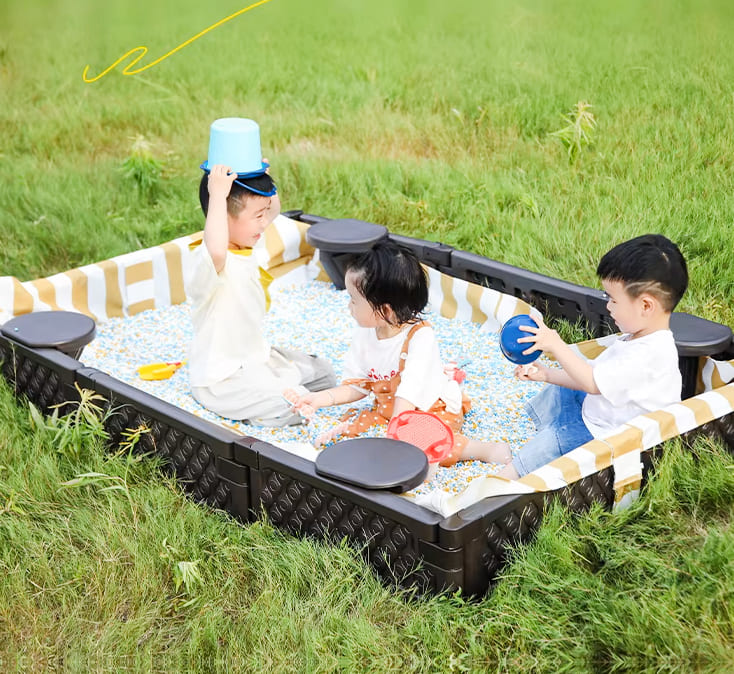 square plastic sandbox
