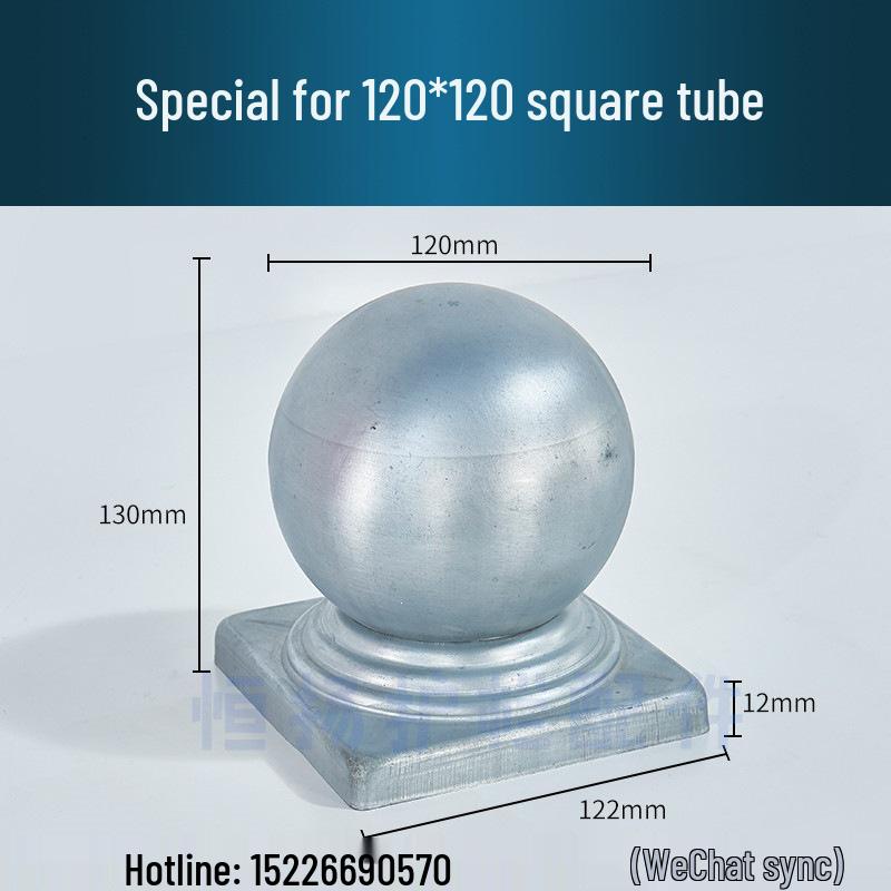 Wrought Iron Galvanized Ball Fence Post Cap for Square & Round Tubes