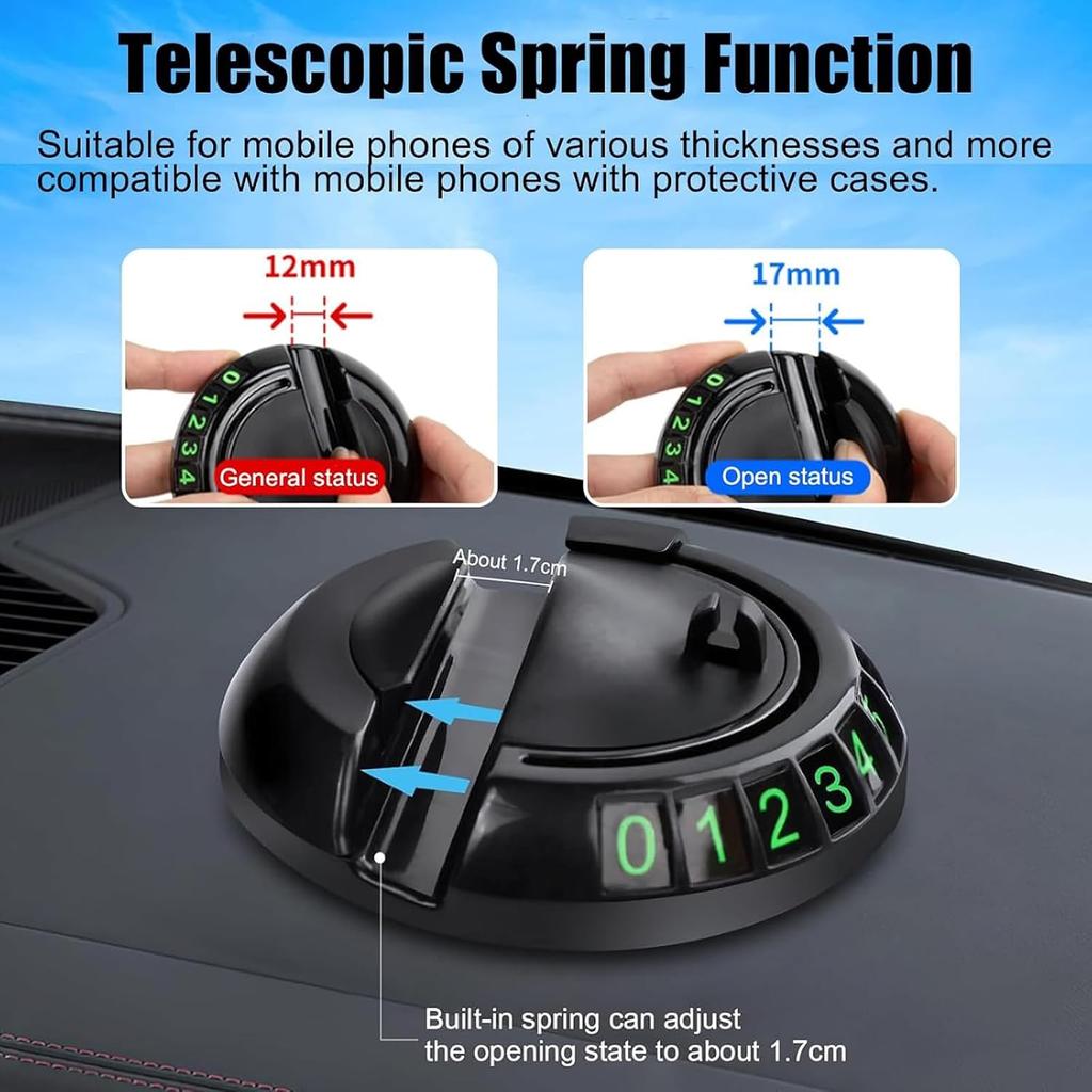 Multifunction Car Anti-Slip Mat, 2025 New Rotatable Anti Skid Car Dashboard Pad,Auto Phone Holder-Universal Non-Slip Car Mat, With Temporary Parking