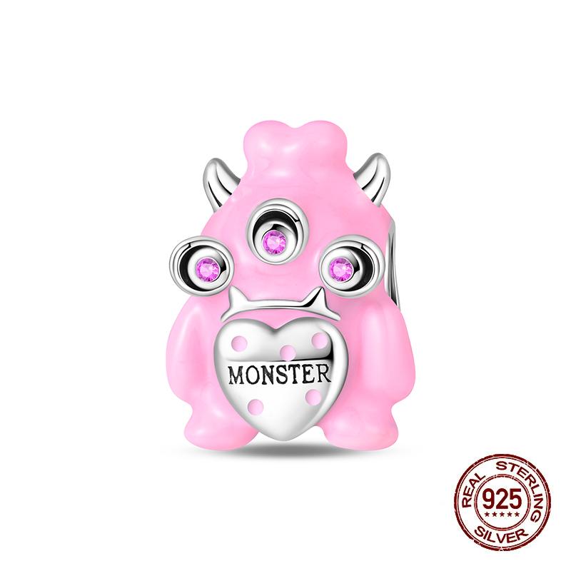 Cute Charm Bead Charms copper Authentic Compatible With Bracelets Monsters Robot Dog Chinese Panda Bead Charms Charm Bead Charms Ideal For Women Do It