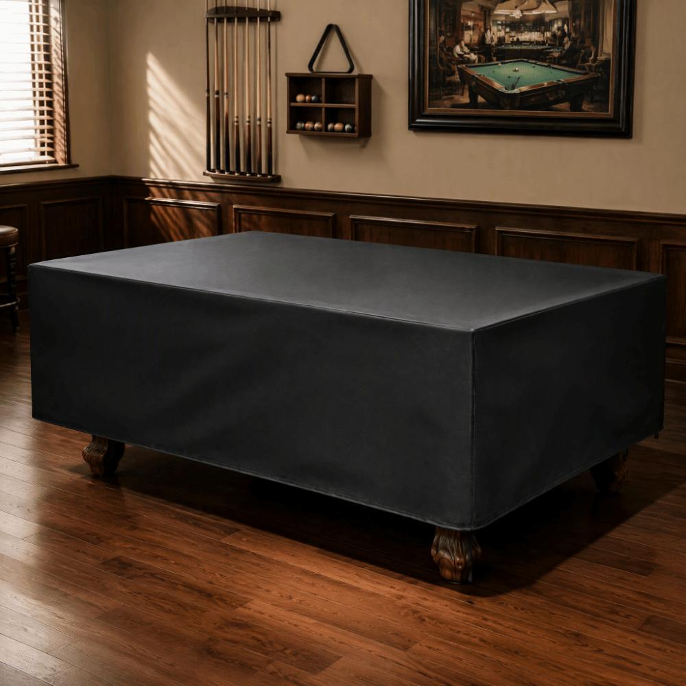 9ft Size Billiard Table Cover Black Color Full-Drop Pool Table Cover Pool Table Cover Indoor Use