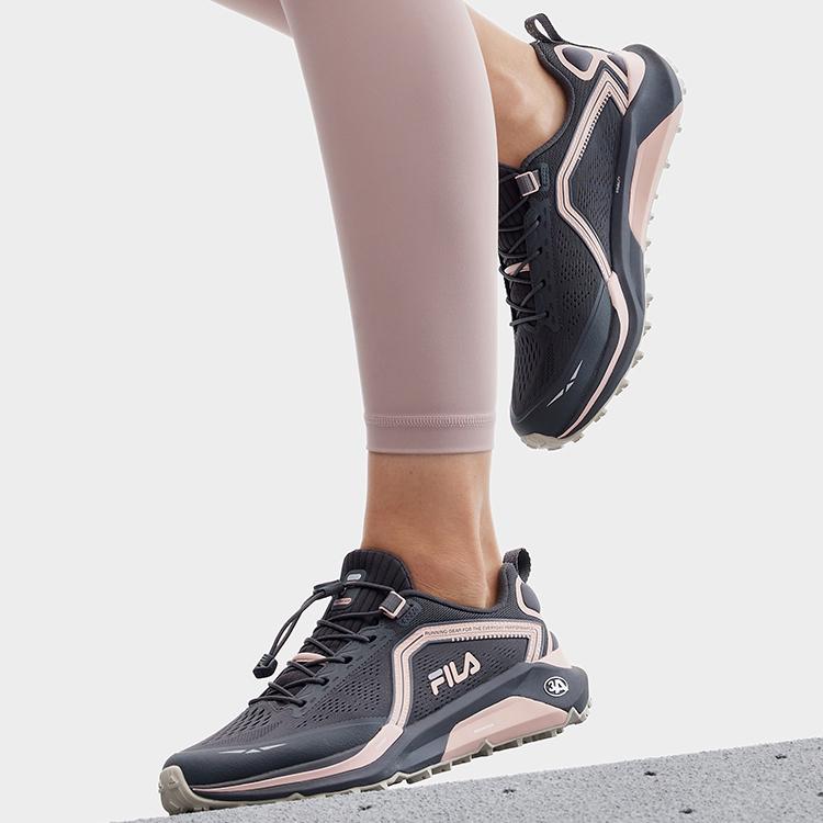 Fila Lynx Уличная ткань ТПУ Износостойкие Низкие Кроссовки для трейлраннинга Женские кроссовки Розовый Черный A12W311208FDP