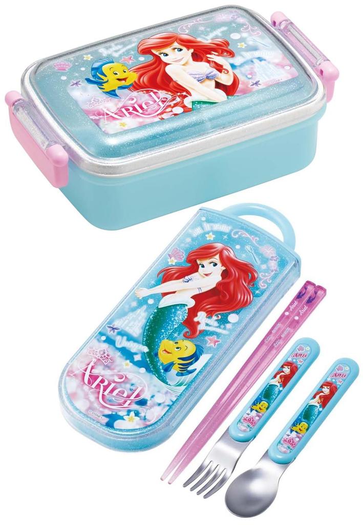 Skater Lunch with a Soft Single Made in Disney 24 Years Children's Box, 450ml, Dome-Shaped Lid, Tier, Japan, Ariel, Old, Girl's, RBF3ANAG-A