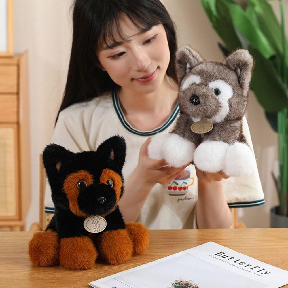 Fluffy Husky Puppy Doll Soft Lovely Companion Pets Cuddly Puppy Plush Toy Children Birthday Gift