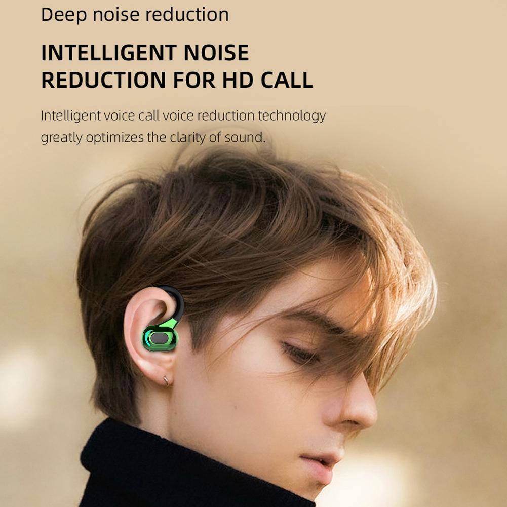 Wireless Bluetooth-compatible Earphone Single Ear-hook Earbud Handsfree Stereo Music Headset with Microphone