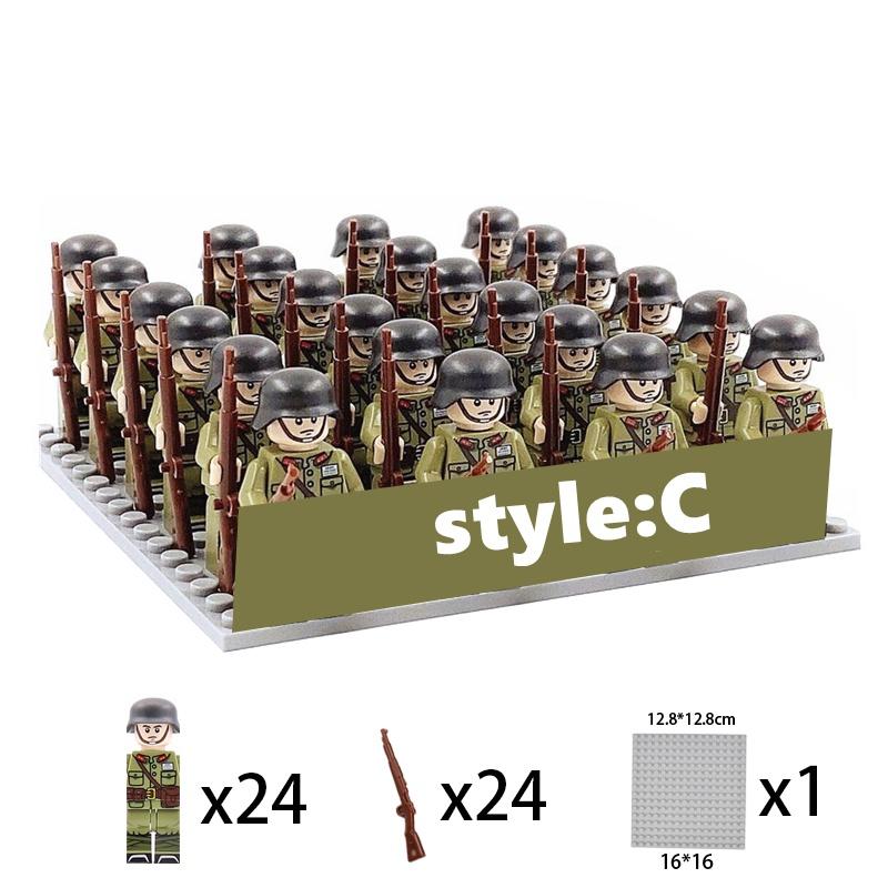 WW2 мини военные фигурки солдат строительные блоки немецкая армия США Япония итальянское поле боя оружие пистолеты набор кирпичей детские игрушки