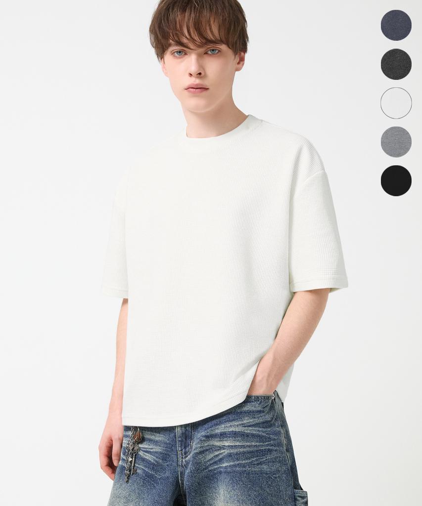 TRILLION Essential Waffle Crop Short Sleeve Tee_5 Colors (Type B)