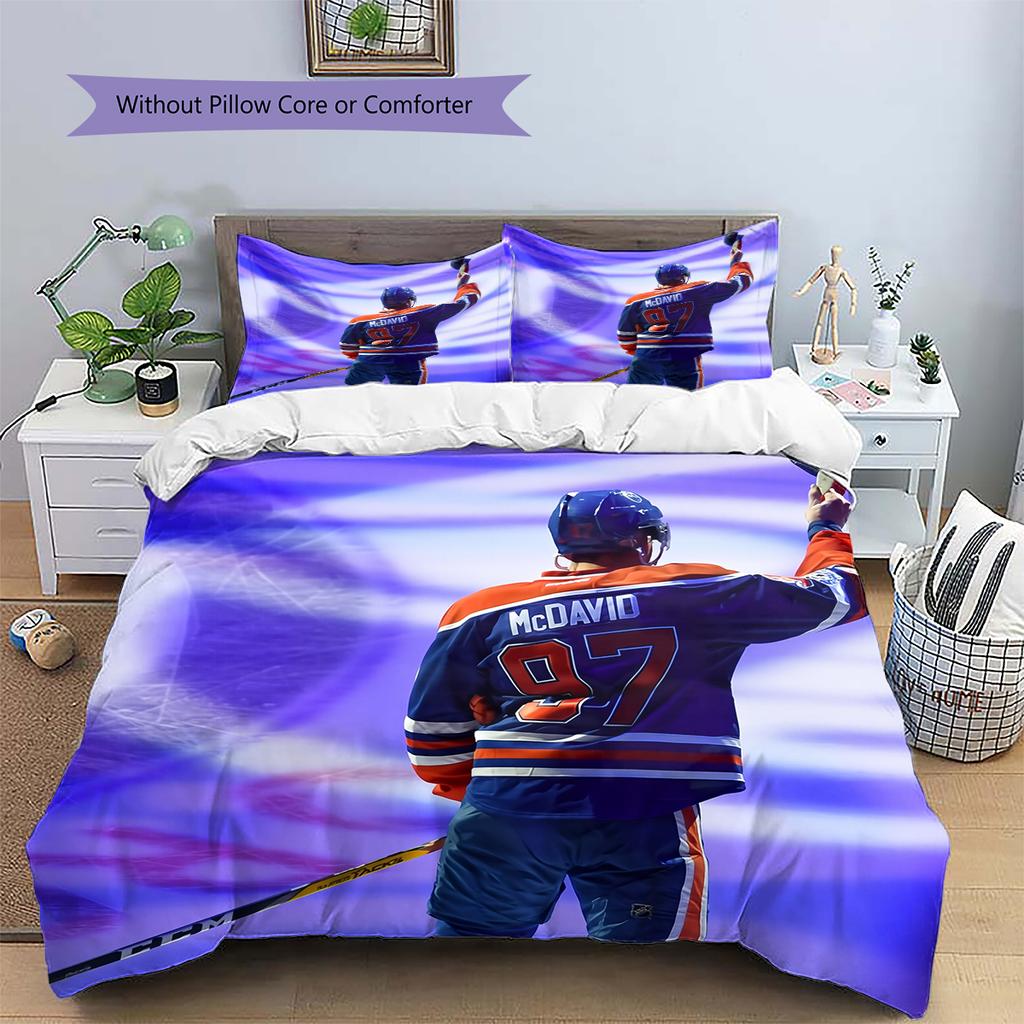 Connor Bedard Pattern Bedding Home Decoration Birthday & Festival Gift (1 * duvet cover + 2 * pillowcase, without core)
