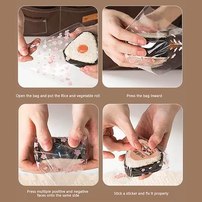 50 шт. японский треугольный рисовый шарик, одноразовая упаковка, сумка, нори онигири, сумка для суши, форма для приготовления суши, аксессуары для бенто