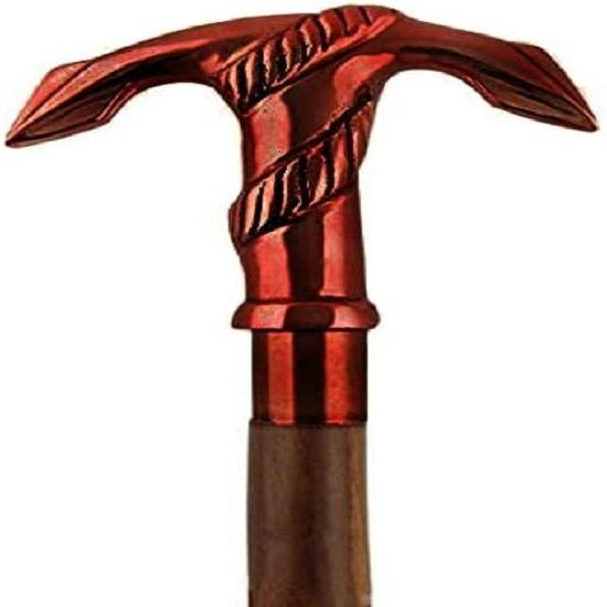 Мужские трости со шпинделем из дерева с антикварной латунной ручкой-анкером коричневого цвета - мода