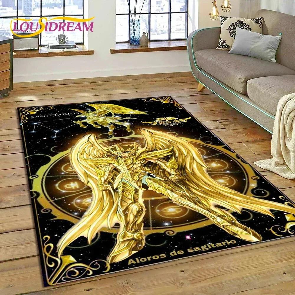 Мультяшный ковер-коврик Saint Seiya 3D Ретро Аниме для Спальни Гостиной Домашнего Дивана, Детская Игра Большой Декор Напольный Коврик