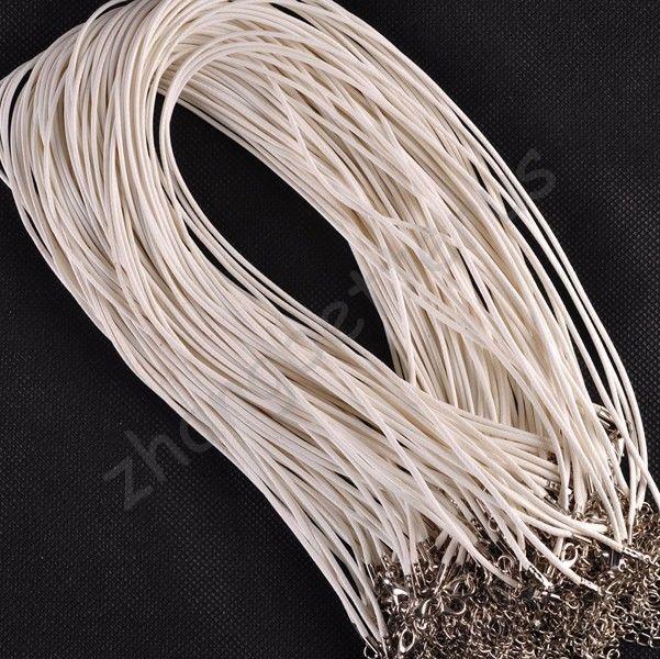 Ожерелье Подвески Фурнитура Изготовление ювелирных изделий Регулируемые цепи Застежка-карабин DIY Шнурок Ожерелье 10 шт 1,5 мм Натуральная кожа Шнурок