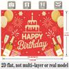 Fireworks Balloons Birthday Banner, Festive Photo Backdrop Wall Decor for Party
