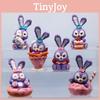 Очаровательный набор фигурок кролика Стеллылу из шести штук, красочный ПВХ-декор для чаепитий