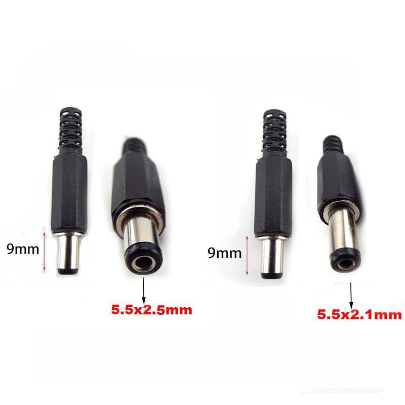 5.5mmx2.1mm DC Power Jack Male Female Socket Panel Mount Connector Dust Cover Metal DC Male Plug 5.5*2.5mm 2.5mm 2.1mm DC099