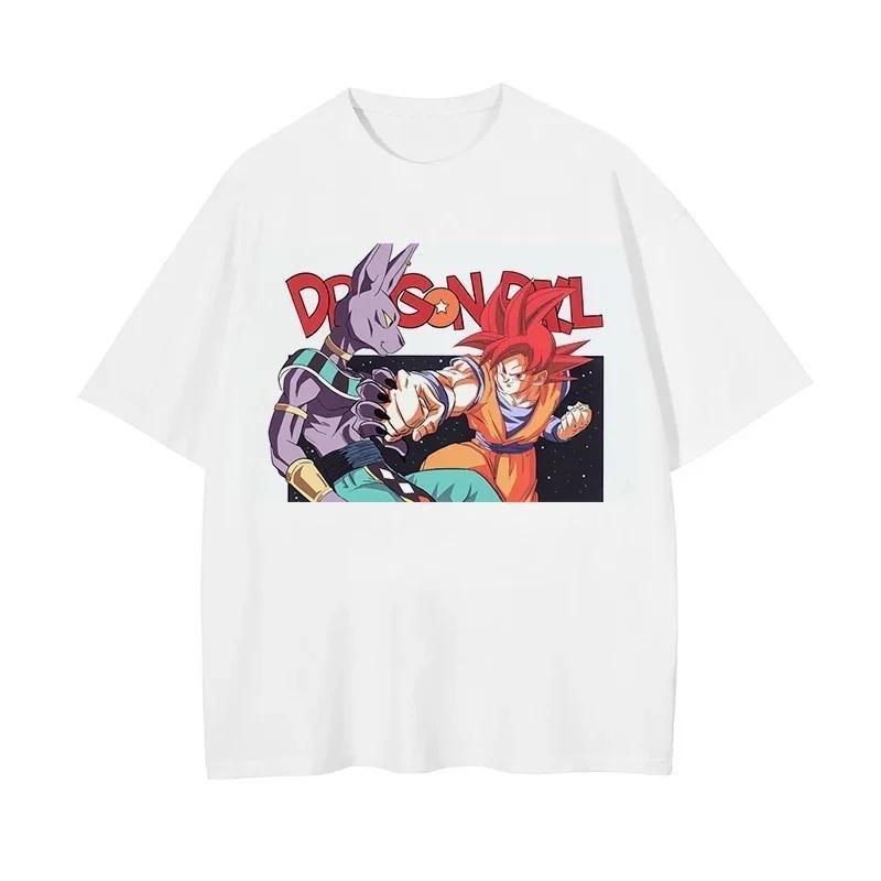 Dragon Ball Anime Print Tshirt Hiphop Streetwear Cartoon Harajuku Cotton Tshirt Unisexs Summer Shortsleeved Shirt
