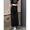 Classic Womens Black High Waist Pencil Skirt With Side Slit For Office Wear