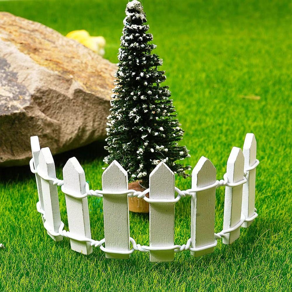 90x5cm Mini Fairy Garden Fence Natural Wood Miniature Picket Fence Indoor Courtyard