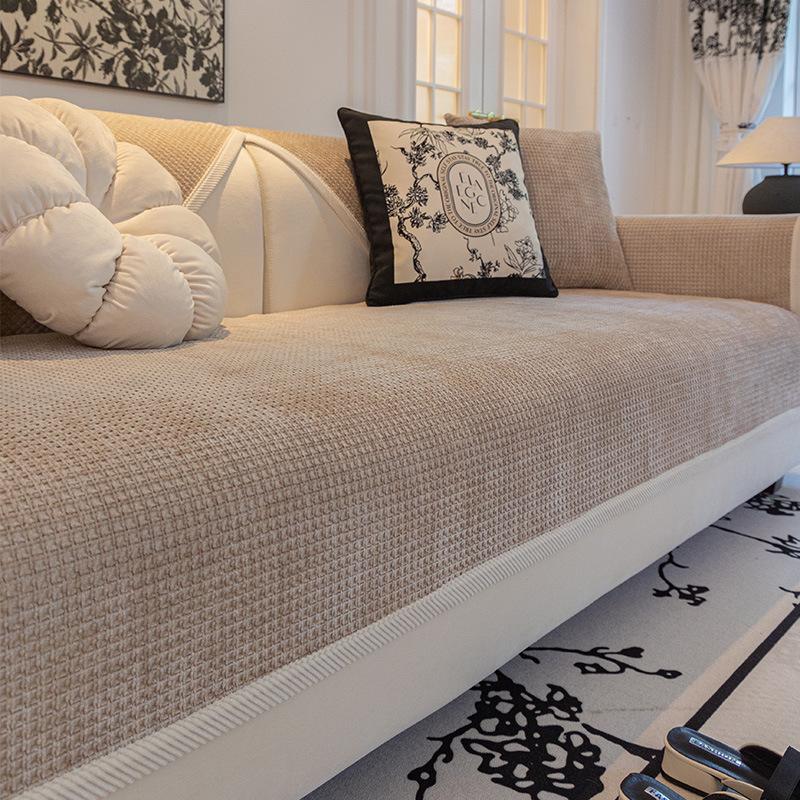 Кожаный диван, специальная подушка для дивана, универсальная нескользящая подушка на четыре сезона, простой современный однотонный чехол для дивана в скандинавском стиле, тканевый чехол