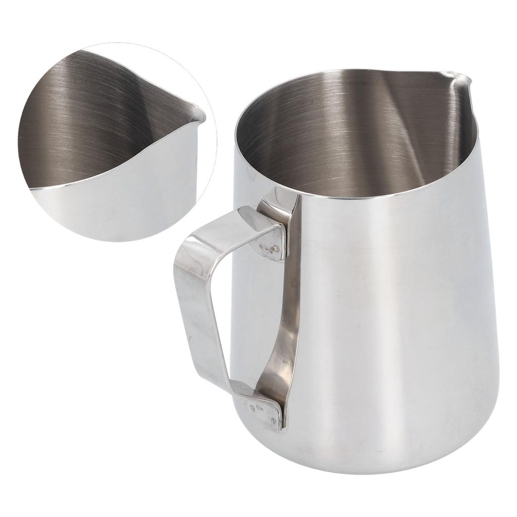 304 Stainless Steel Frothing Cup with Inner Scale Pointed Mouth Milk Frothing Cup for Home350(Without Label)