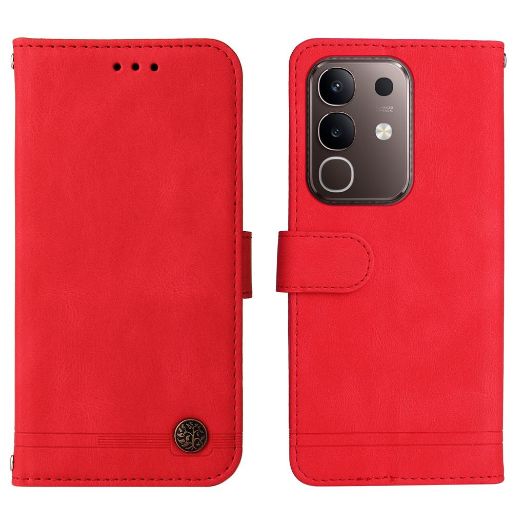 For Vivo Y29 4G Leather Wallet Cases Skin Touch Phone Cover Stand with Strap