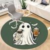 1PC Ghost Pug Office Round Area Rug,  Mat Suitable ForOffice, Under Office Chairs Bedroom Living Room Home Decor, Room Deco