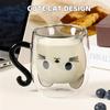 Чашки для кофе эспрессо с двойными стенками, чашки для воды с изображением мультяшного кота, термокружки для кофе в подарок