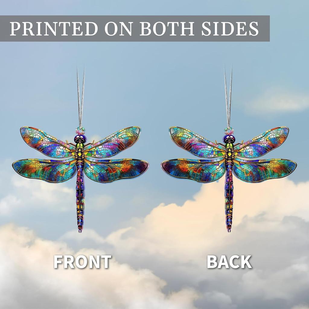 2D Декор Стрекозы Ловец Солнечного Света Эффект Украшения Стрекозы Эффект Витража Для Украшения Рождественской Елки (Сияющая призма)