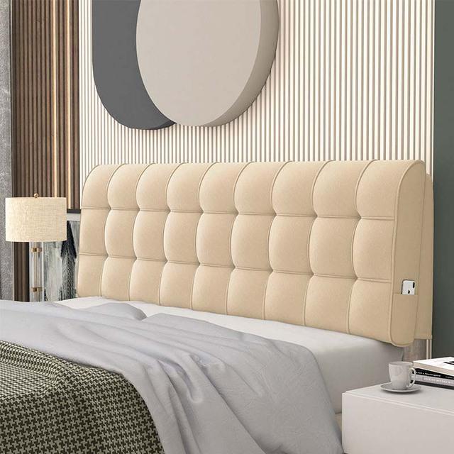 Съемный бархатный чехол для изголовья кровати размера King Queen, модная подушка для изголовья кровати с высокоэластичным губчатым наполнителем