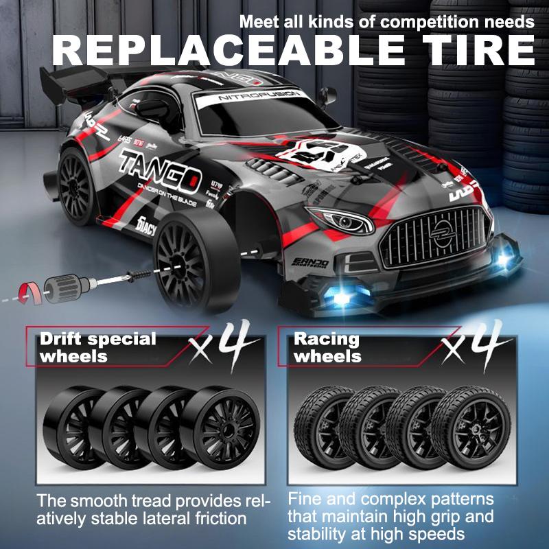 1/24 Scale Remote Control Drift Car 4WD Racing Vehicle High Speed LED Lights Kids Toys Multiplayer Game Gifts For Boys