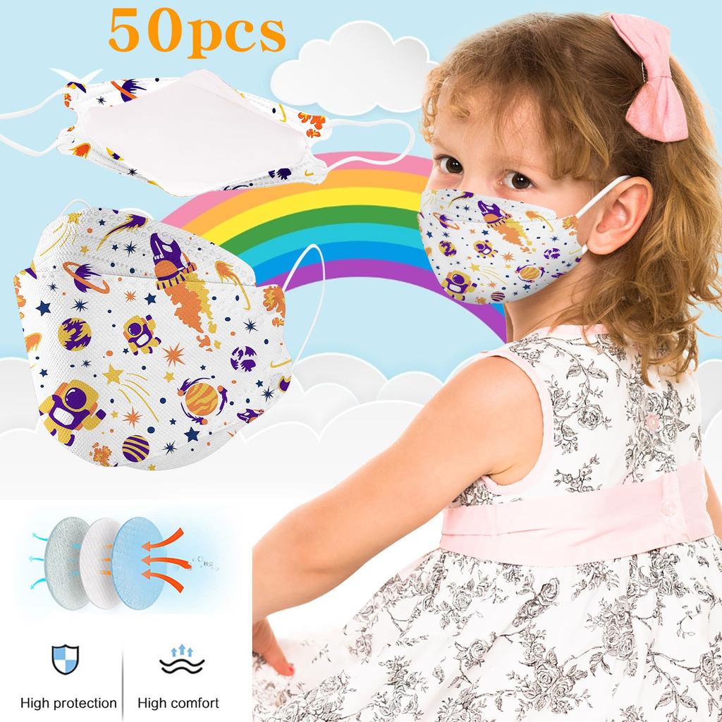 Kids Children's Baby Mask Disposable Face Mask Cartoon 4Ply Ear Loop Masks 10/20/50pcs