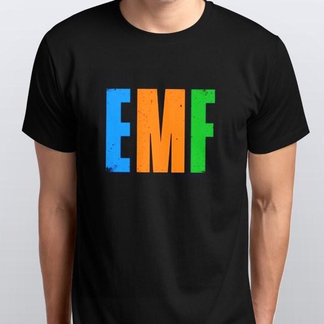 EMF T-SHIRT sizes S M L XL XXL colours Black, White