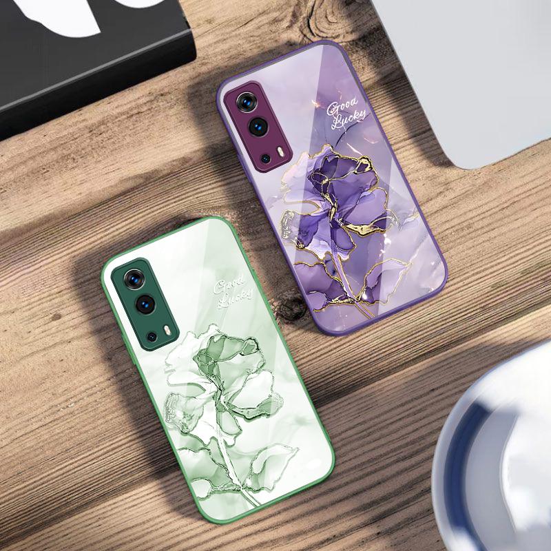 Чехол для телефона из закаленного стекла с текстурой розового мрамора для Vivo Y76 16 55 V29 Lite 5G 25 23 30 iQOO Z9X 12 Pro Neo X200 100 90 60