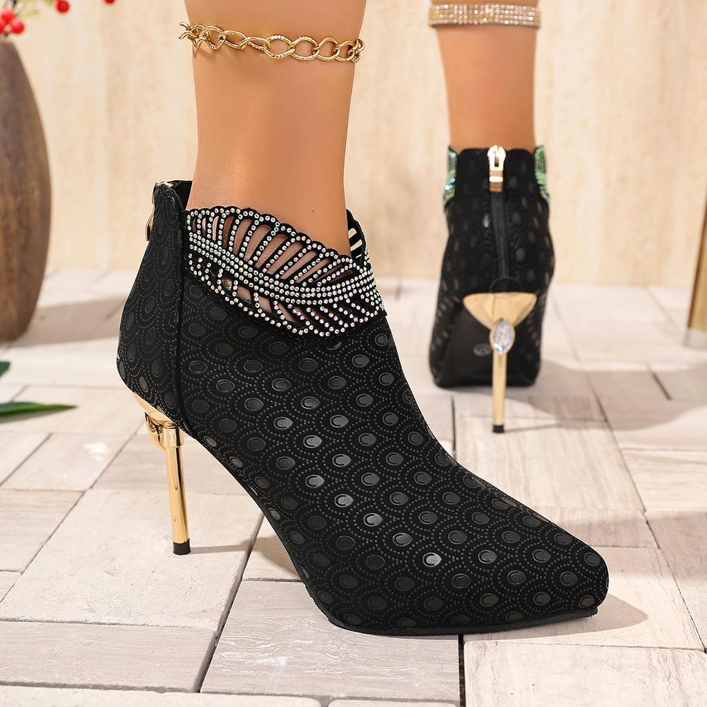 Модные женские туфли-лодочки Новые ботильоны из тисненой кожи Женские туфли на низком каблуке для вечеринки Уличная роскошная обувь на высоком каблуке Женская Zapatos De Mujer