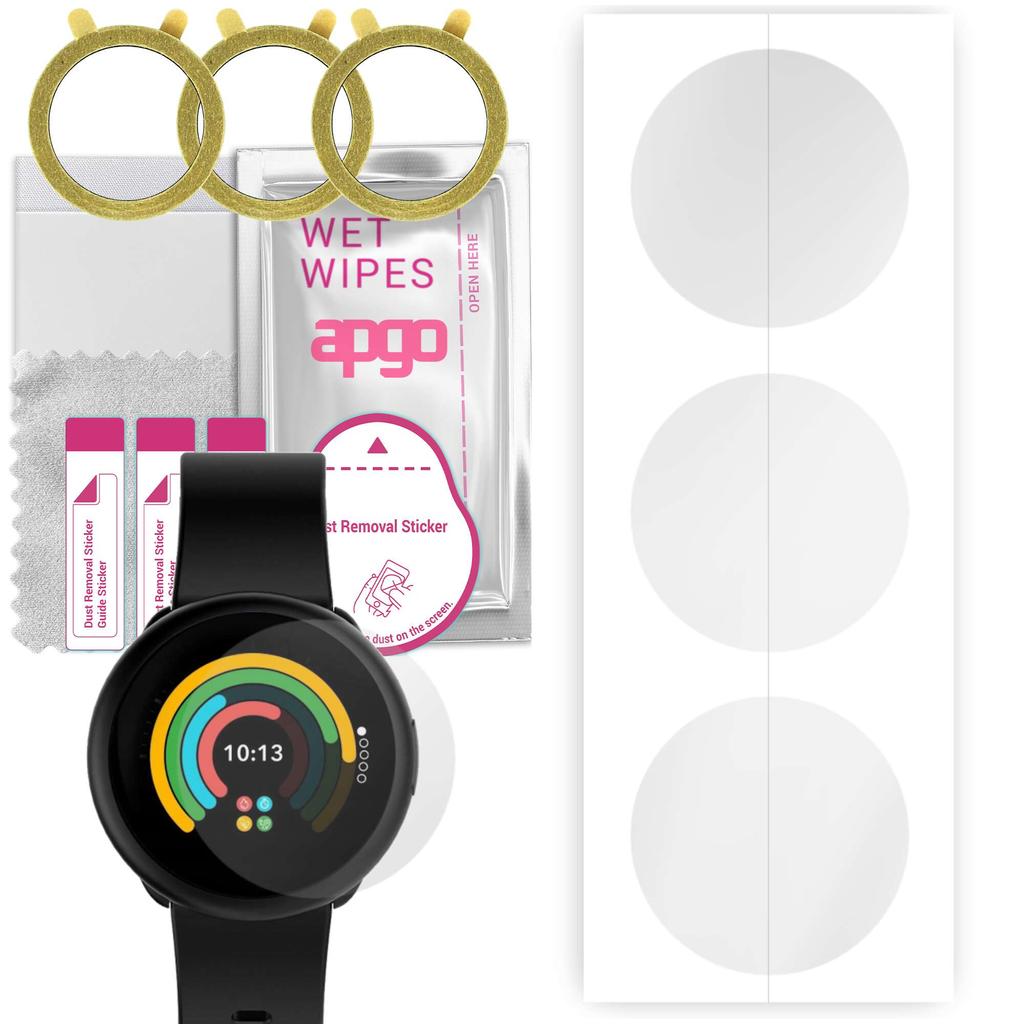 3x Apgo Hydrogel Screen Protector for MyKronoz ZeRound3 Lite, Hydrogel Film, with Positioning Layer Easy Installation