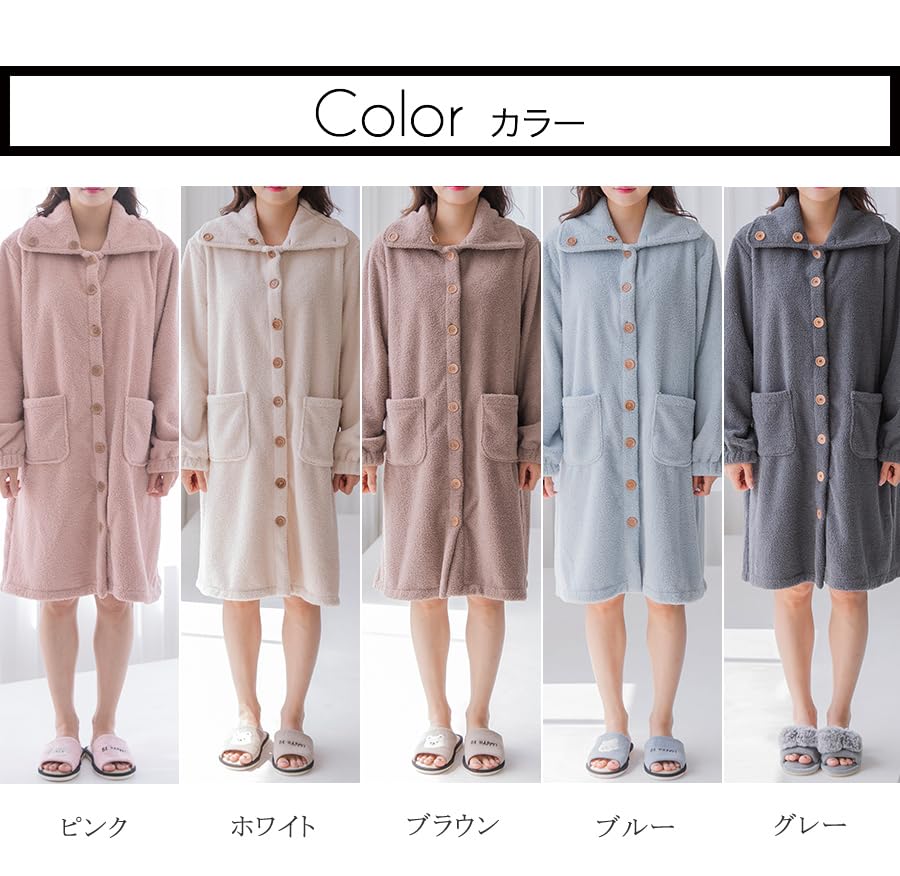 [growncharm] Женский комплект пижамы-комбинезона, Пушистая домашняя одежда, Длинный кардиган-плед [MOKO05] (белый)