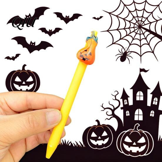 Novelty Halloween Party Favors Ballpoint Pen, Cute Ghost Skull Pumpkin Retractable Gel Ink Practical Stationery for Daily Use 0.5mm Fine Point Writing