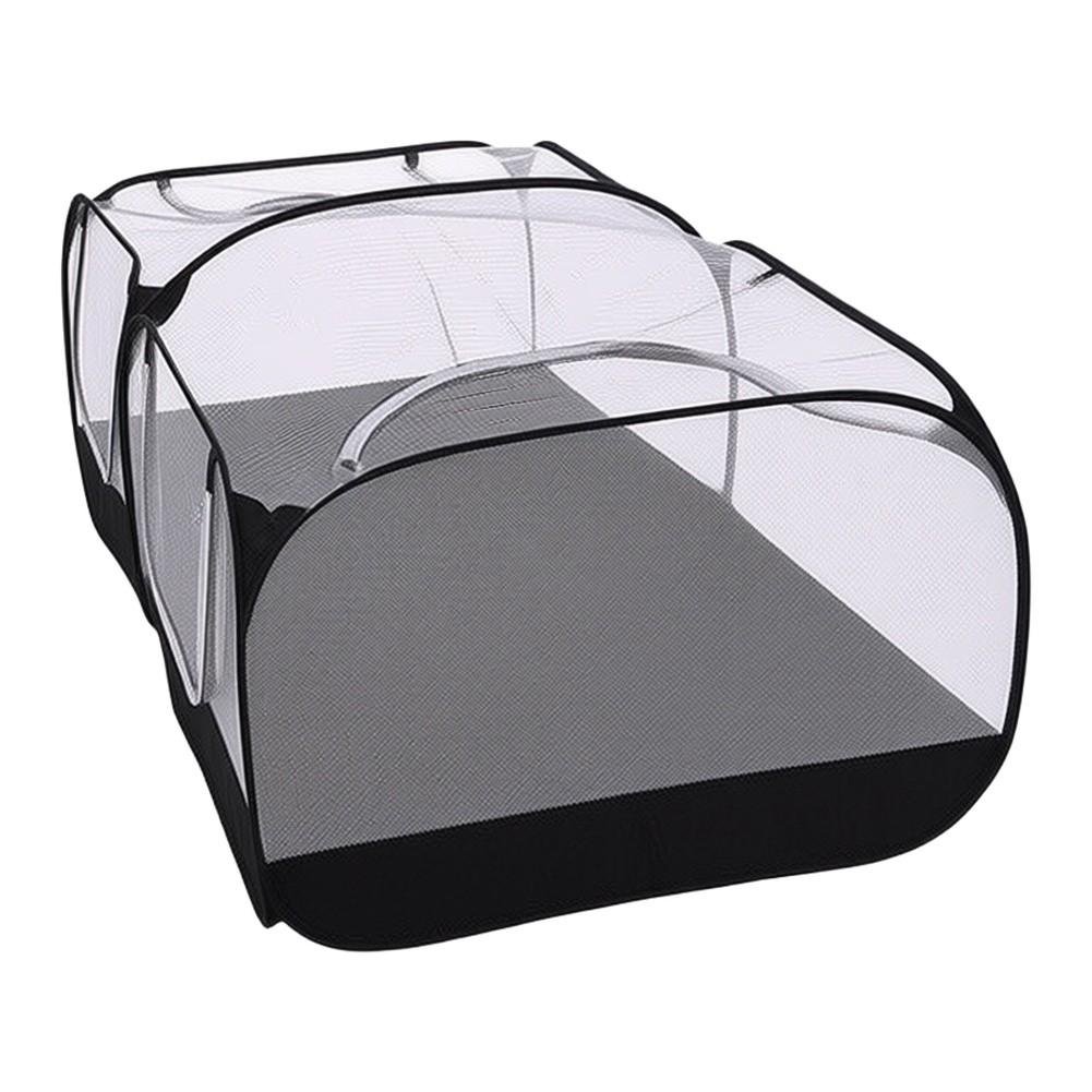 Portable Small Animal Playpen with Mesh Detachable Floor and Compact Fold for Use in Home Yard Travel or Picnics