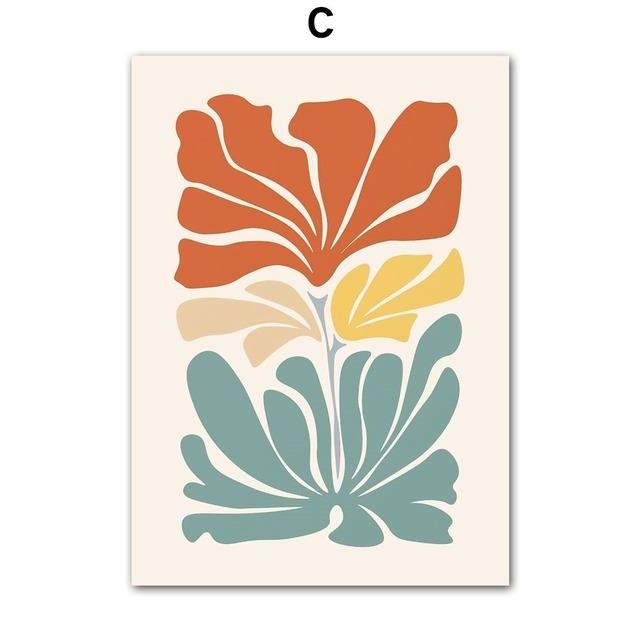 Минималистичный цветной блок, цветок, бабочка, настенные художественные постеры, принты, скандинавская картина на холсте, абстрактные картины для декора гостиной