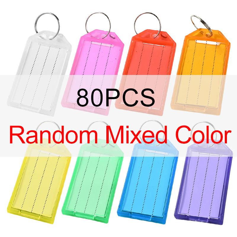 10-100PCS Assorted Multiple Colors Flap Key Tag Plastic Luggage Backpack ID Information Labels Double Sided Marking Keychain ZYF