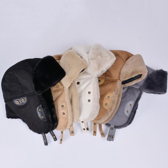 Unisex Winter Hat Thickened Fleece Lined Full Protection Windoroof Button Fasten Heat Retention Outdoor Skiing Skating Snowboarding Lei Feng Hat