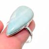 Кольцо из натурального амазонита, драгоценный камень, стерлинговое серебро 925 пробы, размер регулируемый H6t64