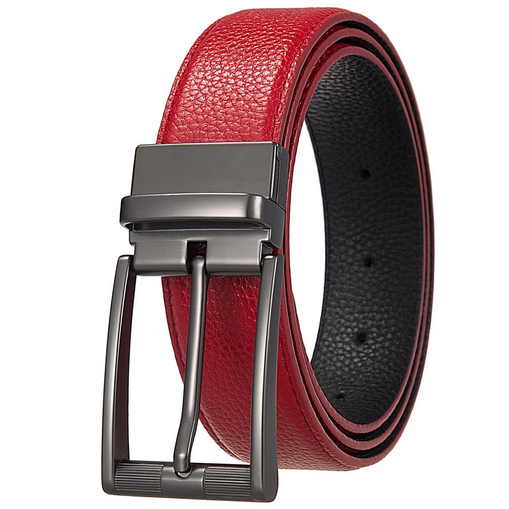 Модный перфорированный ремень, ремень из коровьей кожи первого слоя, ремень с пряжкой для мужчин Ly35-25935-5