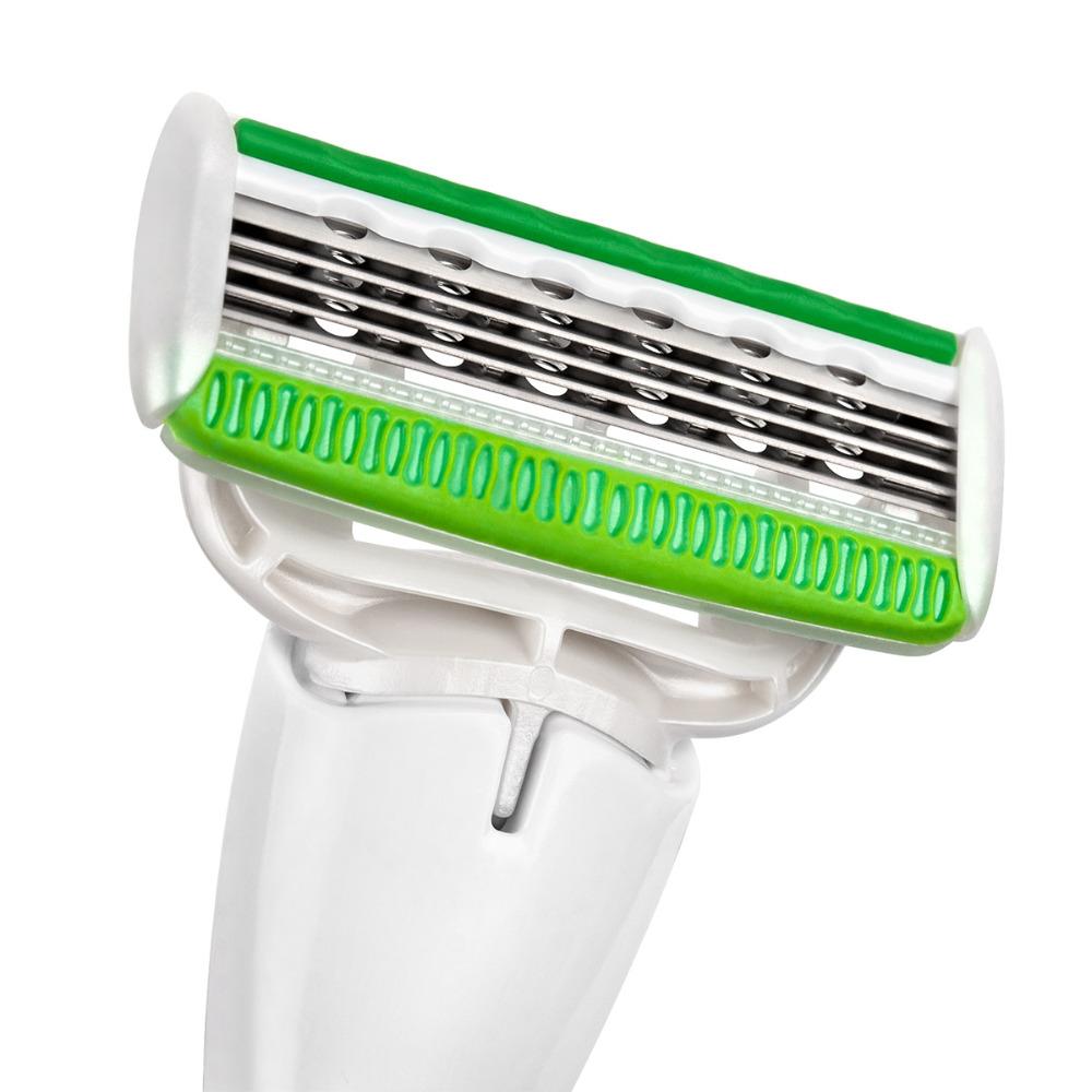 QSHAVE Персонализированная бритва для бритья Green Series Blade X5, лезвие для женщин, лезвие для женщин, 4/8/16 картриджей