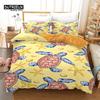 Sea Animal Duvet Cover Octopus Turtle Starfish Queen Bedding Set Microfiber Ocean Life Bedding Set King For Kids Boys Girls Teen