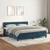 3141495 vidaXL Bed with Box Spring and Mattress Dark Blue 160x200cm Velvet