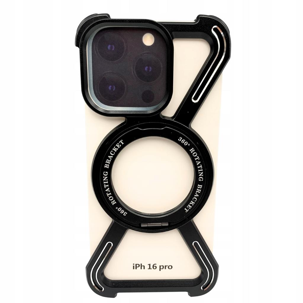 Case For Iphone 16 Pro Armored Magsafe Metal Case Titanium 360 Holder
