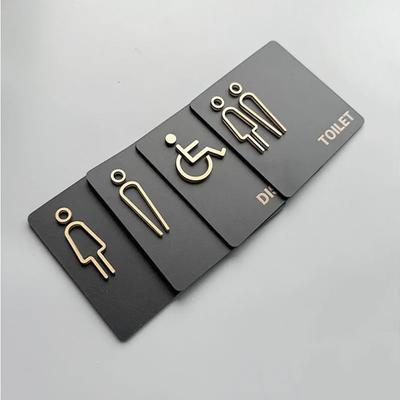 12x12см Креативная табличка для туалета Мужской и женский туалет Акриловая табличка на дверь общественного туалета Напоминающие знаки для туалета в отеле