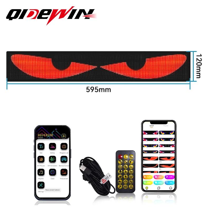 Truck Car Devil Eye LED Pixel Panel Light Remote Control Soft Foldable Lighting Scrolling For Board Windshield 12V 24V